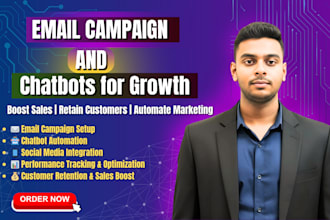 create  email marketing campaigns and automated chatbots