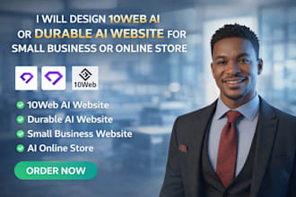 design durable ai website, 10web ai website for small business