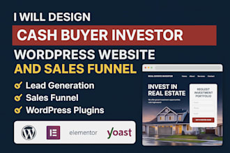 generate cash buyer investor real estate investor leads wordpress website