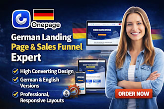 design high converting german website onepage io landing page sales funnel