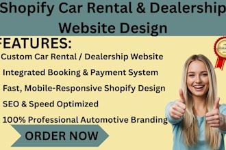 design shopify car rental dealership taxi sport car booking automotive website