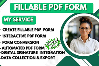design a professional fillable and interactive PDF form for your documents