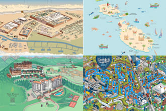 map illustration, vector map, dnd map, travel guide, game map, fantasy map