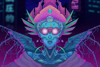 draw cyberpunk, lofi or streetwear anime illustrations