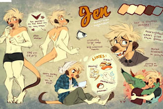 draw furry character ref sheet fursona oc feral anthro avatar sfw or nsfw