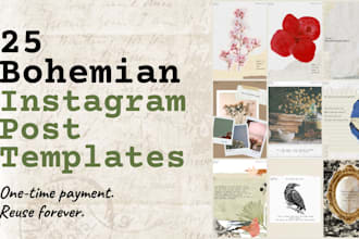 give you 25 instagram posts editable in canva