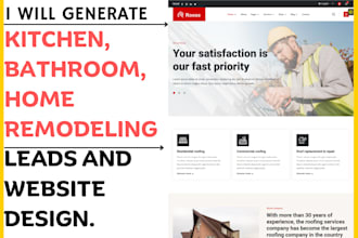 generate kitchen bathroom home remodeling leads and website design