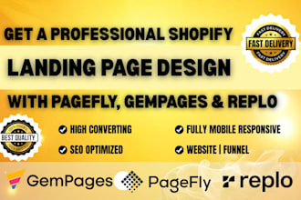 clone gempages website, design replo shopify store, pagefly page editor