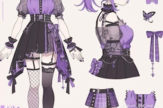 drawn character sheet, reference sheet for your character, furry reference sheet