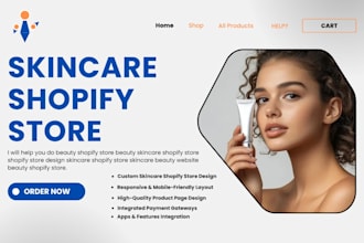 skincare beauty website design skincare shopify store beauty shopify store