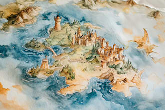 create a custom watercolor wedding map illustration