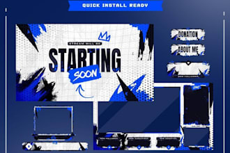 design animated twitch overlay, stream overlay, twitch emote, twitch logo intro