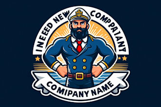 design captain mascot logo just in 12 hours with satisfaction guarantee