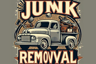 design vintage truck t shirt junk removal logo