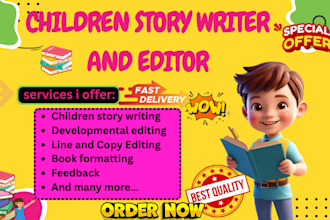 edit or write your children story book editor  kids book, proofreader kids story