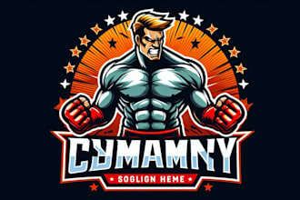 design dynamic MMA fighter mascot logo for your business