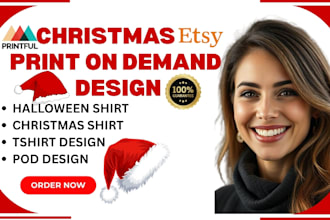 design hot selling halloween and christmas tshirt print on demand designs