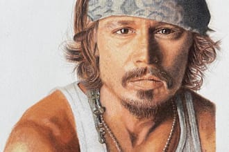 make a realistic colored pencil or pastel portrait of you or your loved one
