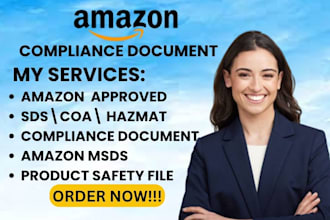 create amazon approved sds coa and hazmat compliance documents for your product