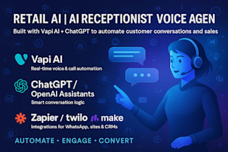 ai agent ai receptionist, vapi ai voice agent, retell ai, zapier make automation