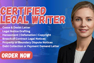 draft a professional cease and desist letter or legal notice