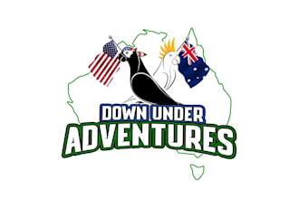 design modern australian down under adventures logo