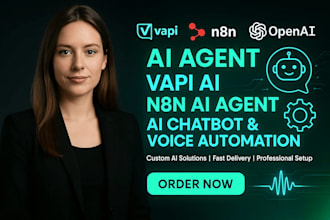 build custom ai agent, ai chatbot, vapi ai voice agent and n8n automation