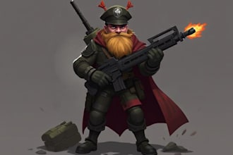 draw 2d game art military character design