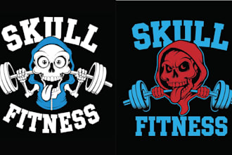 make t shirt halloween skull fitness gym logo