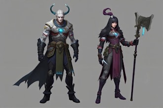create character design and concept art illustration