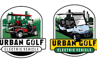 create high quality golf cart vector logo
