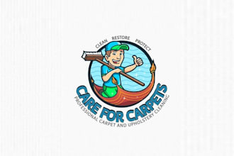 design modern eco friendly carpet cleaning company logo