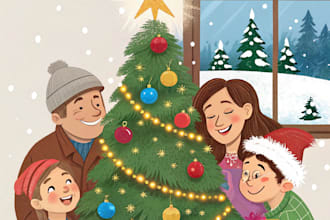 design a christmas card or a christmas art portrait