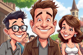 draw funny cartoon character, caricature, portrait