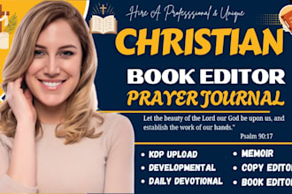 proofread, edit christian book, prayer journal, faith based and devotional book
