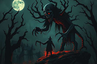 draw detailed dark art illustration