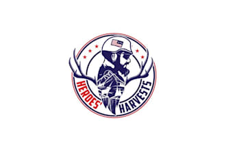 make modern hunting fishing logo for a veteran nonprofit