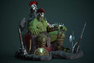 design 3d life size figurine,diorama,super hero,action figurine,comic fanart,stl