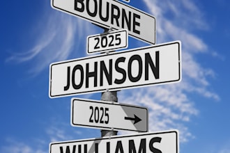 create custom name street sign for wedding birthday valentines