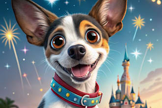 create a unique disney pet portrait