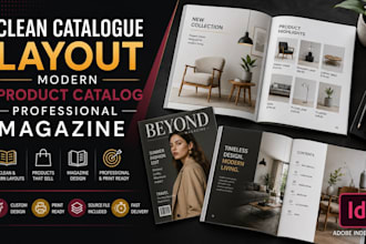 design a clean catalogue layout, modern product catalog, magazine