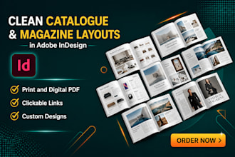 design clean catalogue and magazine layouts in indesign
