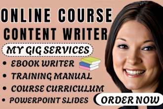 create fitness workbooks, course curriculum, and training materials