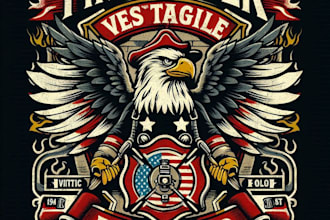 design high quality fire fighter mascot logo with t shirt design