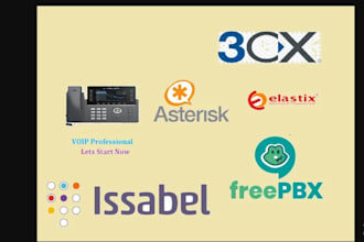 install voip, sip trunk, asterisk,  freepbx, vicidial, 3cx, zoiper, issabel