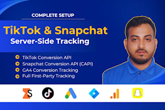 setup tiktok and snapchat pixel server side tracking with stape, ga4 and gtm