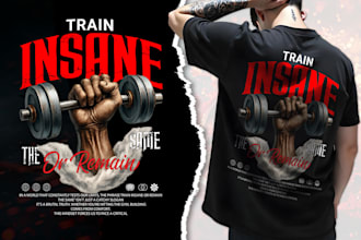 create wonderful excellent fitness t shirt and logo design