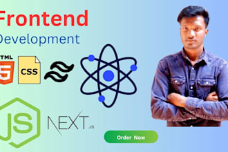 create a professional frontend using react, tailwind CSS, next js