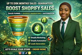 boost shopify sales funnel store, shopify marketing, shopify automation sales