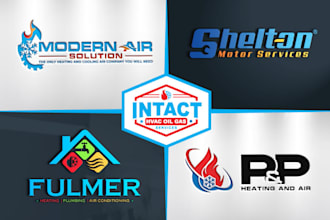 design plumbing heating hvac oil gas cleaning air conditioning logo